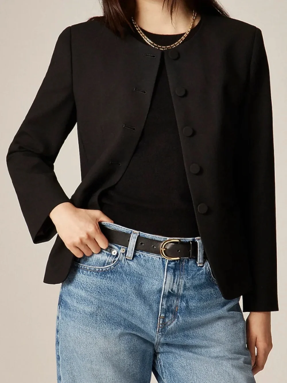 J. Crew Cora Lady Jacket In Four Season Stretch Black Size 6 - Picture 1 of 10